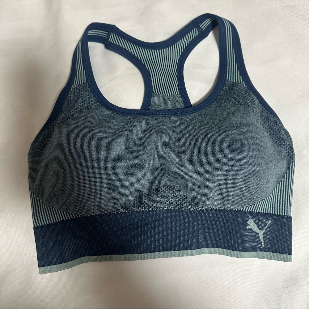 Puma Blue Sports Bra Moisture-Wicking Racerback size MD new without tag